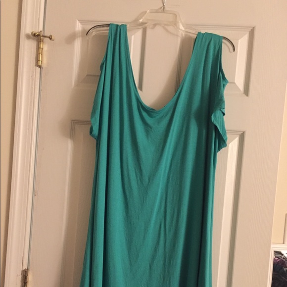Doubl Ju Dresses & Skirts - Teal blue “peek-a-boo” sleeve dress